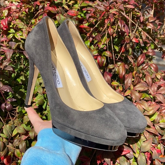 Jimmy Choo Shoes - Jimmy Choo Grey suede heels sz. 38.5